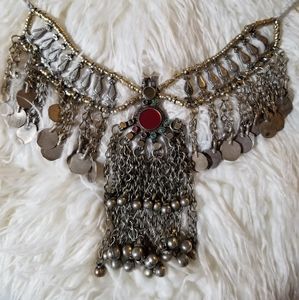Afghan Tribal Necklace! Bedouin, Bells, Handmade